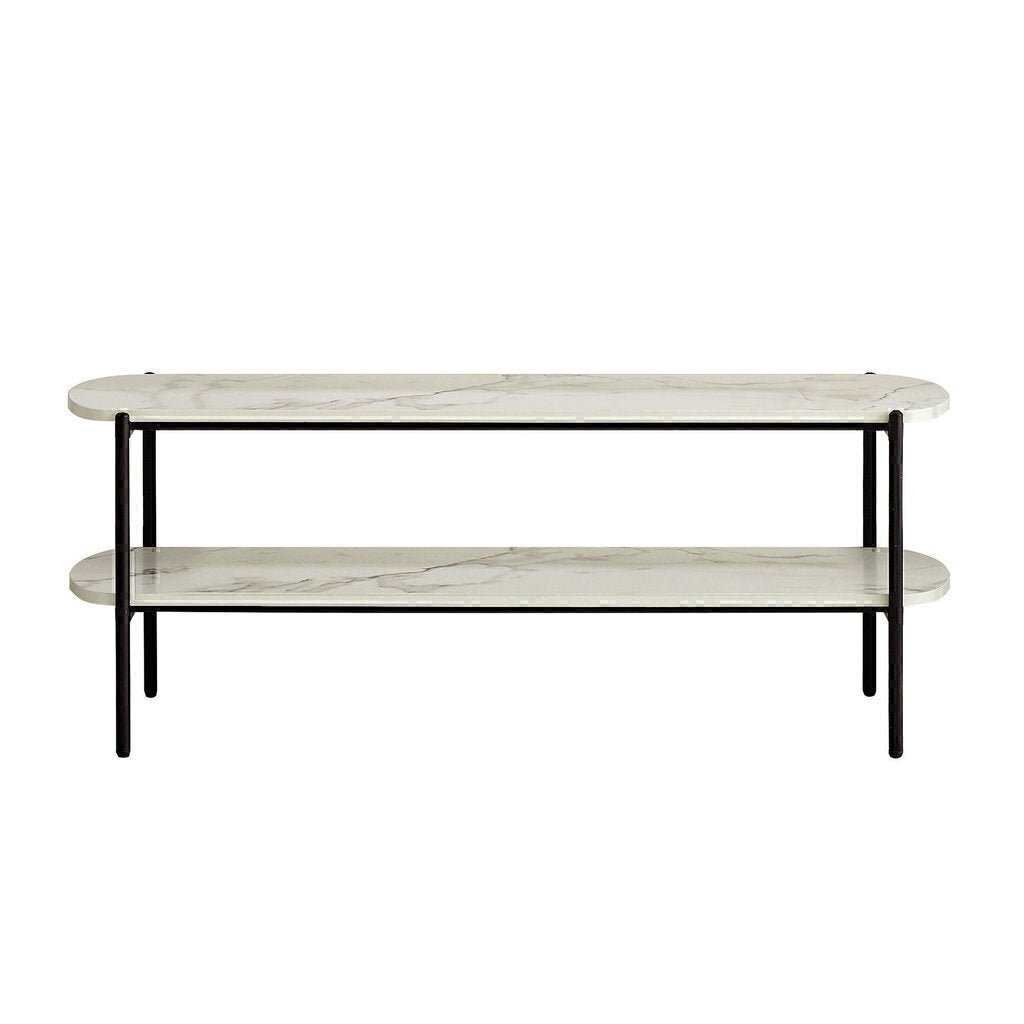Mesa Ratona 2 Estantes Industrial Marble 120Cm