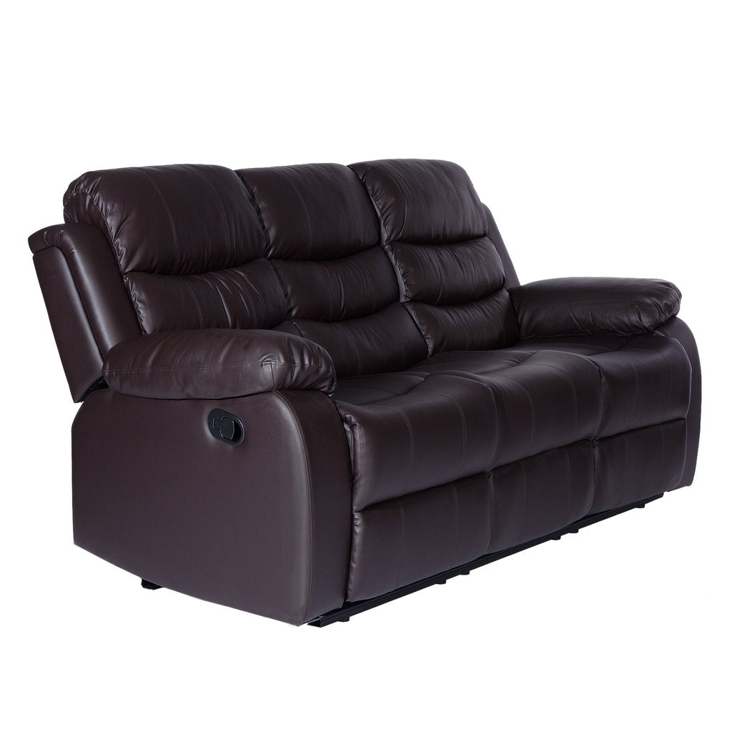 Sillón Reclinable 3 Cuerpos Beverly Negro/Marrón/Gris