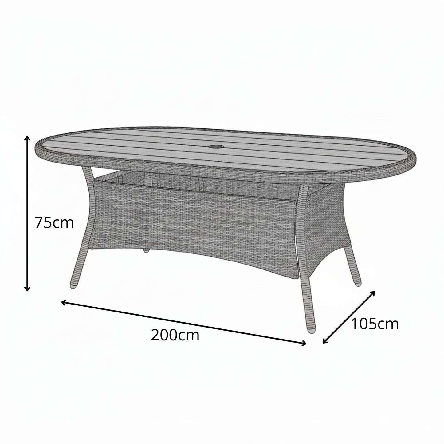 Mesa De Madera Oval Martinique