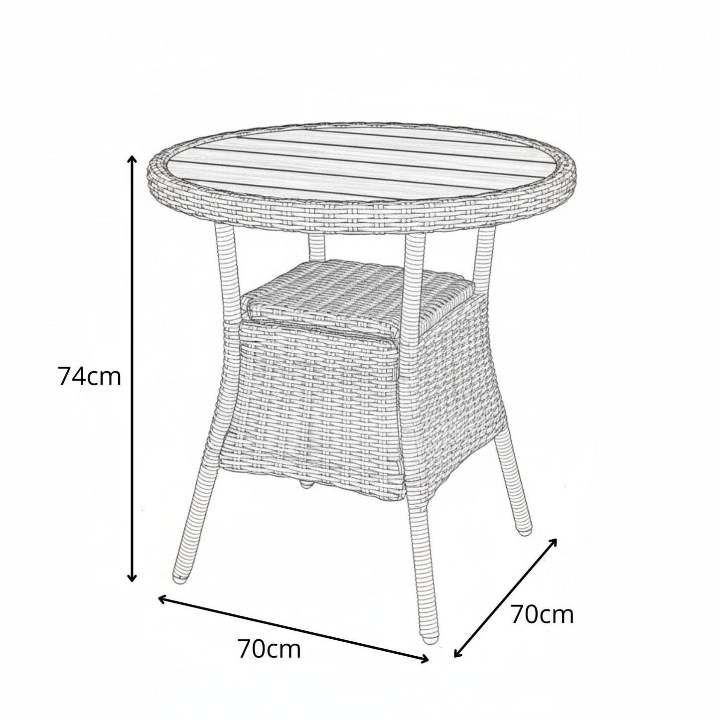 Mesa De Madera Redonda Martinique