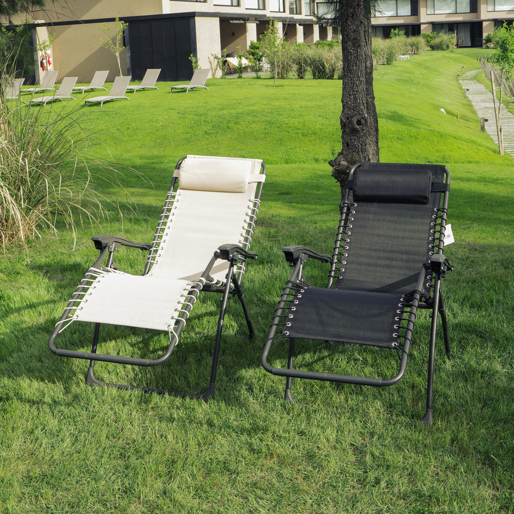 Reposera Relax Color Negro O Beige