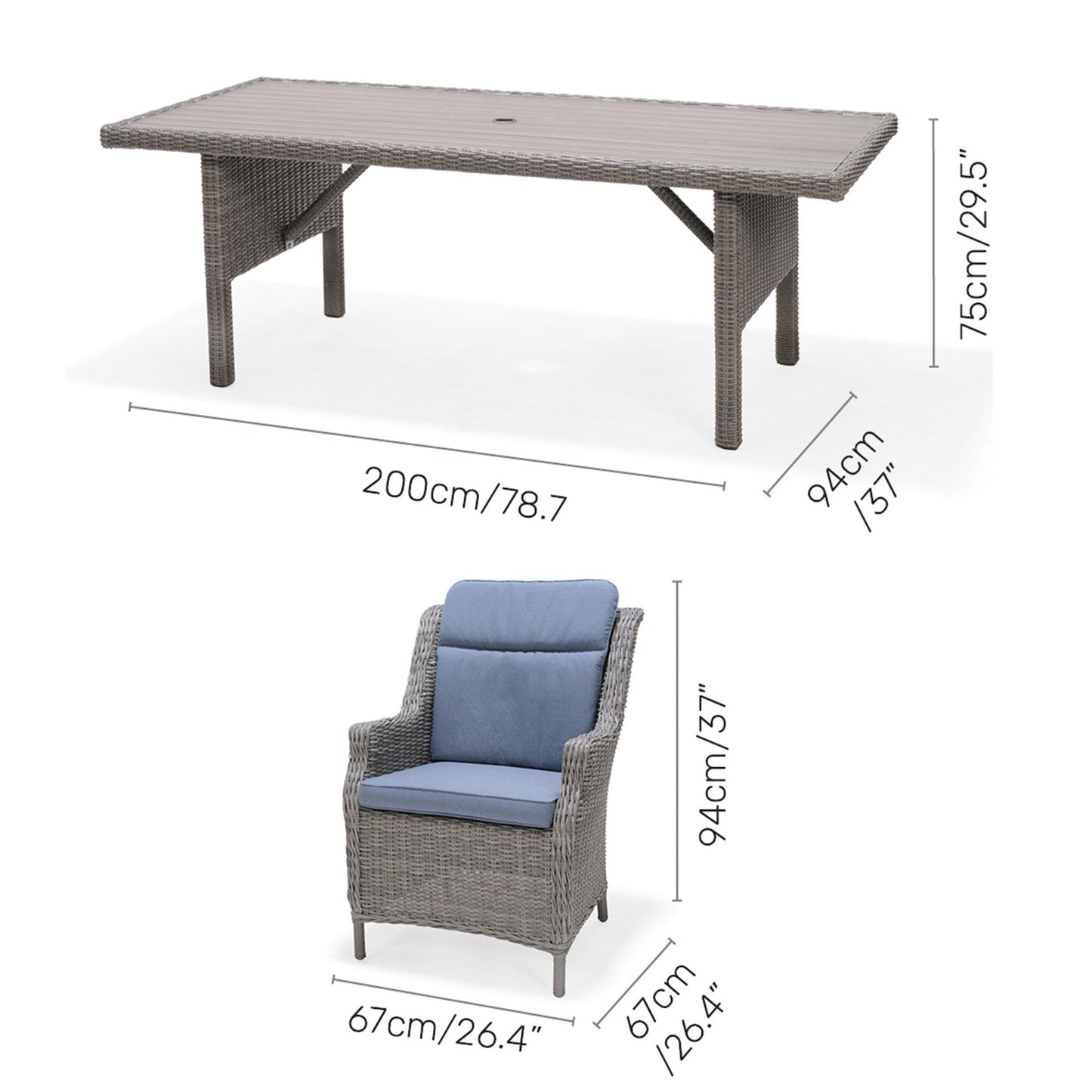 Set De Exterior Bermuda Con 6 Sillas Haití Carver