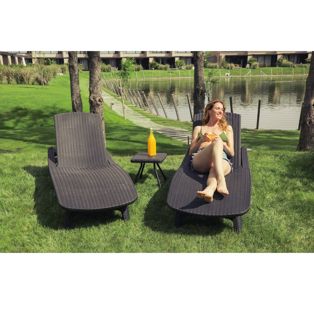 Juego De Reposeras Y Mesa Keter Pacific Sun Gris