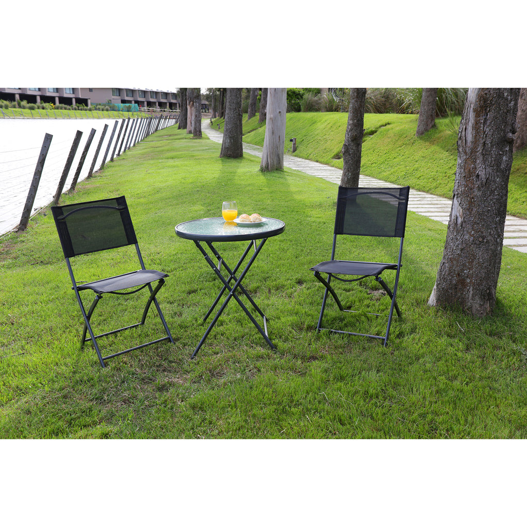 Juego De Jardín Set 3 Piezas Acero Color Negro