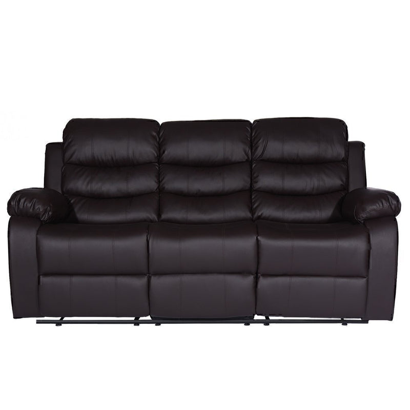 Sillón Reclinable 3 Cuerpos Beverly Negro/Marrón/Gris