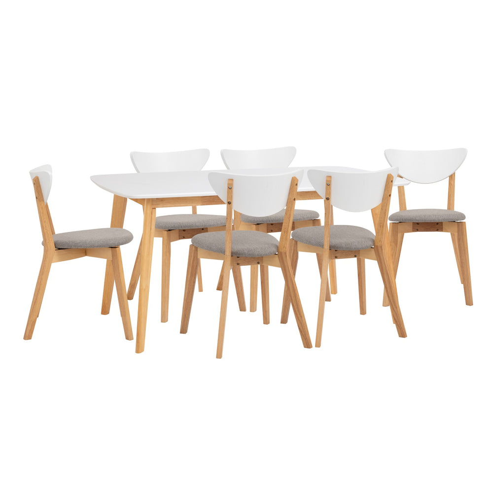 Juego De Comedor 150cm Nórdico Naida 6 Sillas