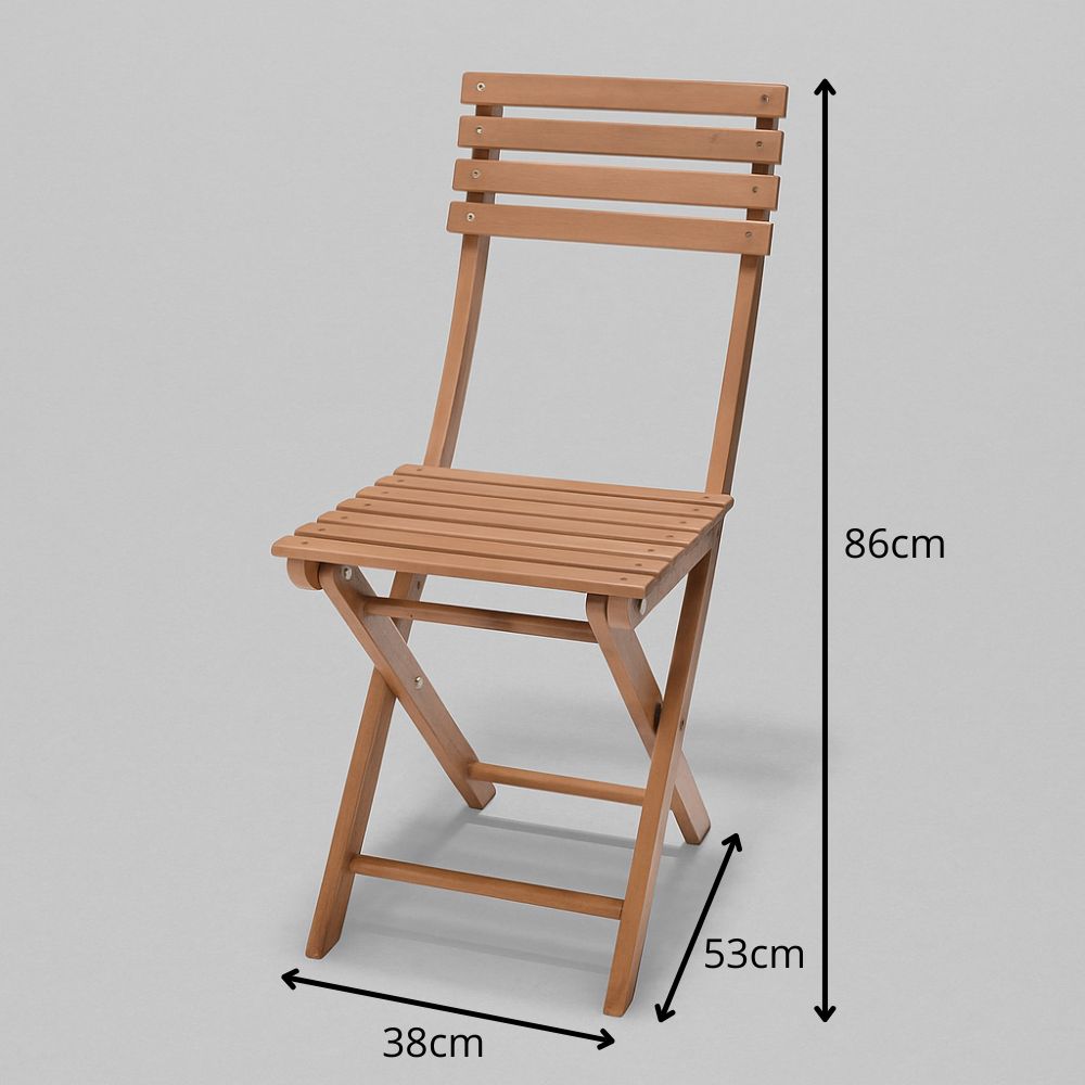 
                      
                        Set De Sillas Bistro Madera Plegables X4 Unidades
                      
                    