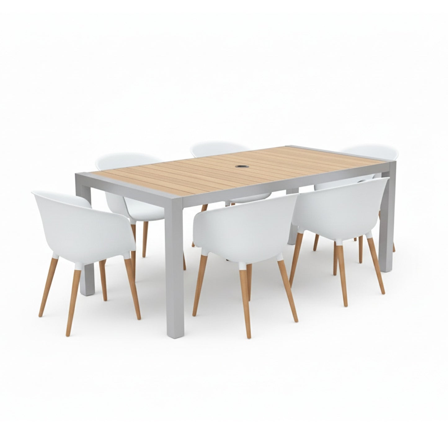 Set De Exterior Panamá Gris Con 6 Sillas Montmatre