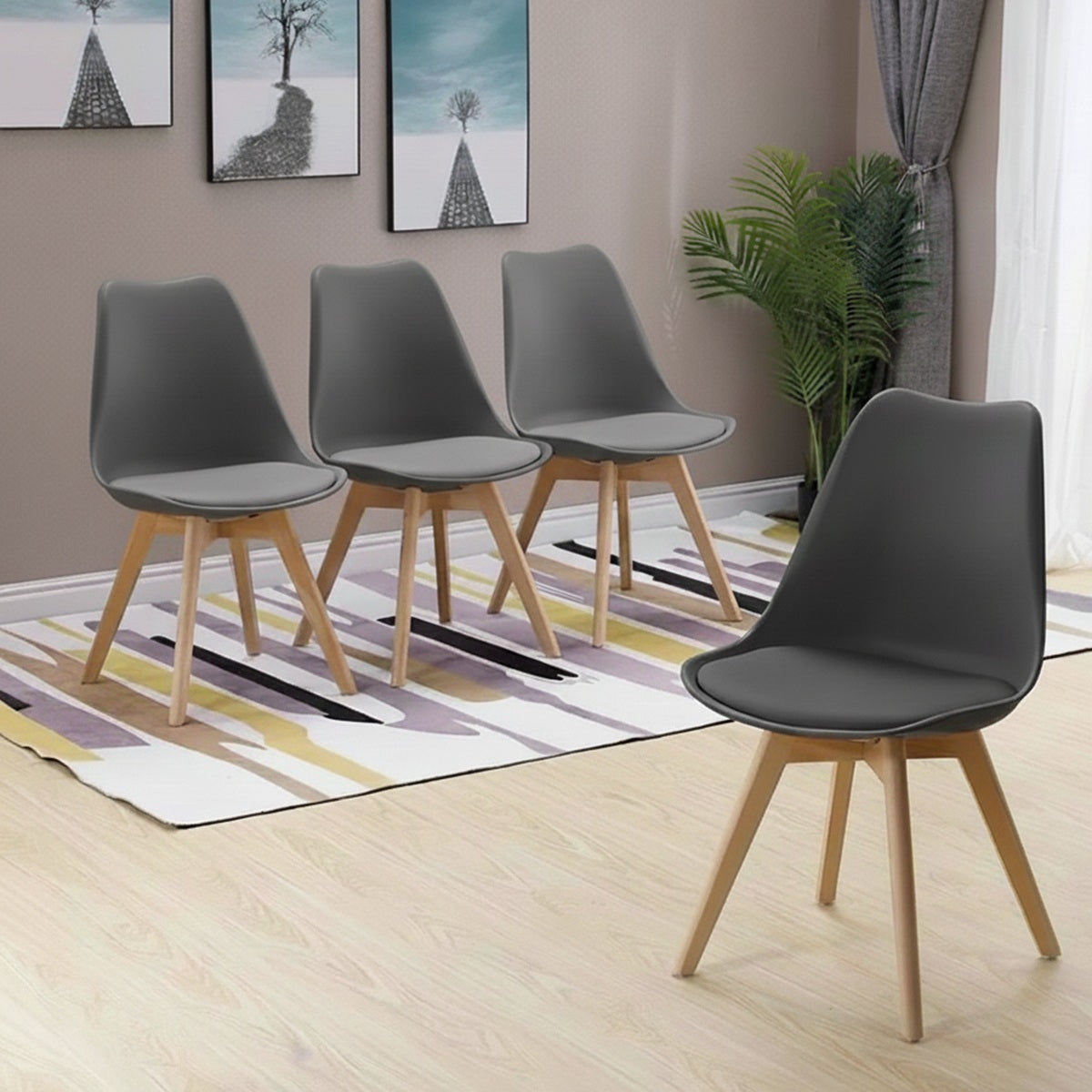 Juego De Sillas Tulip X4 Unidades (Varios Colores)