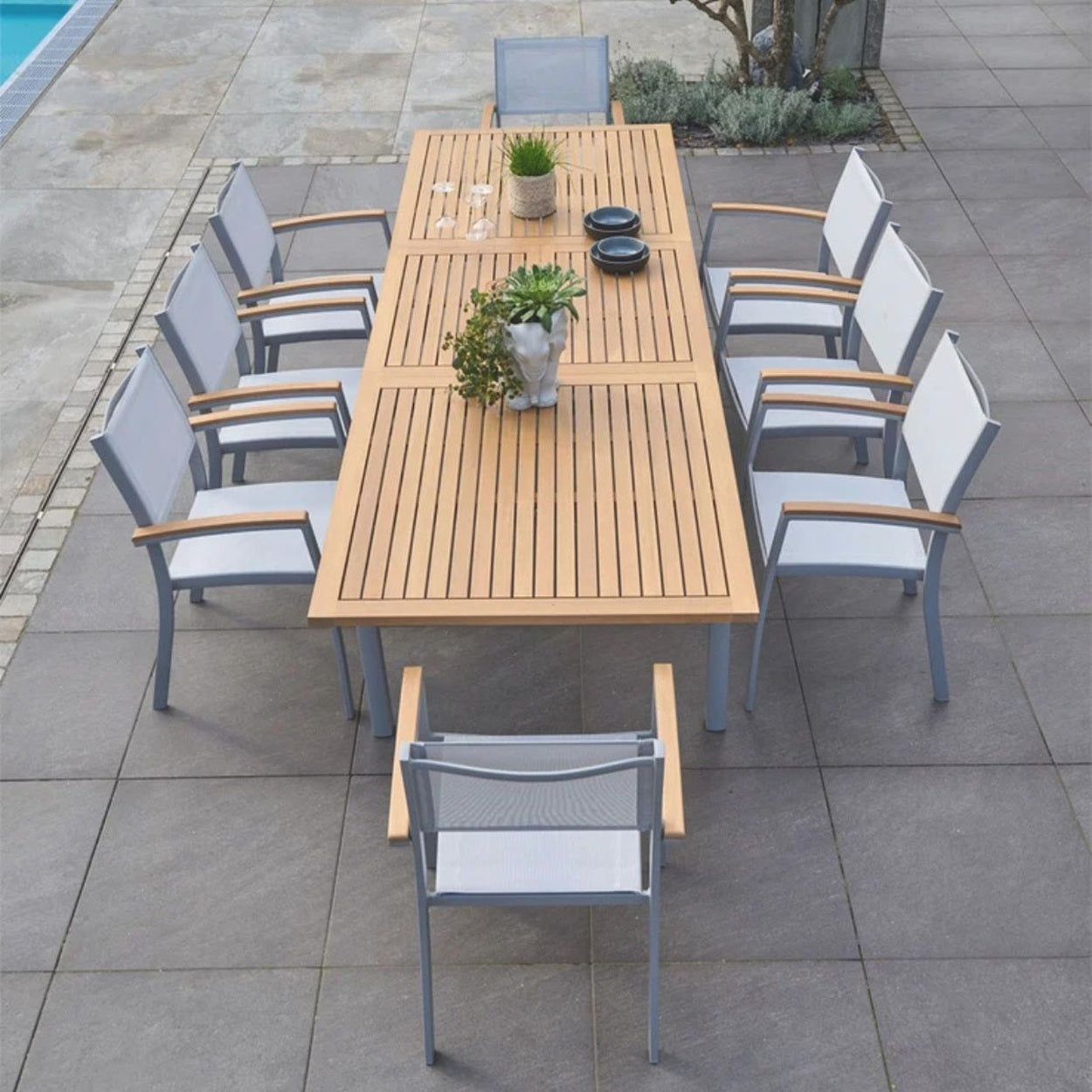 Set De Comedor Exterior Ragusa Con 8 Sillas