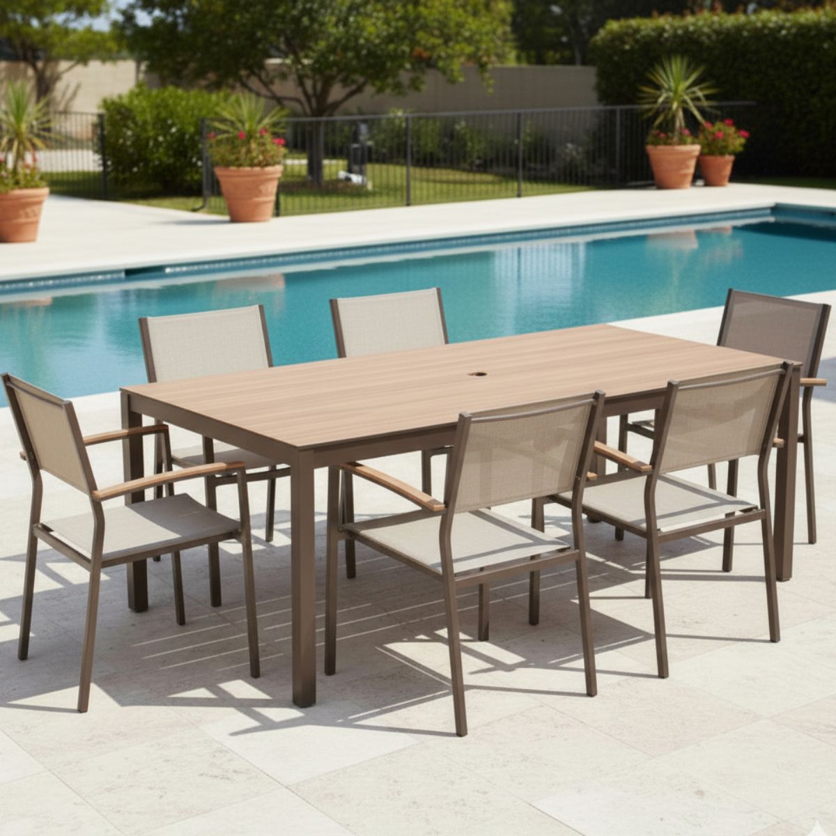 Set De Jardín Chalfonte 213cm Con 6 Sillas Solana