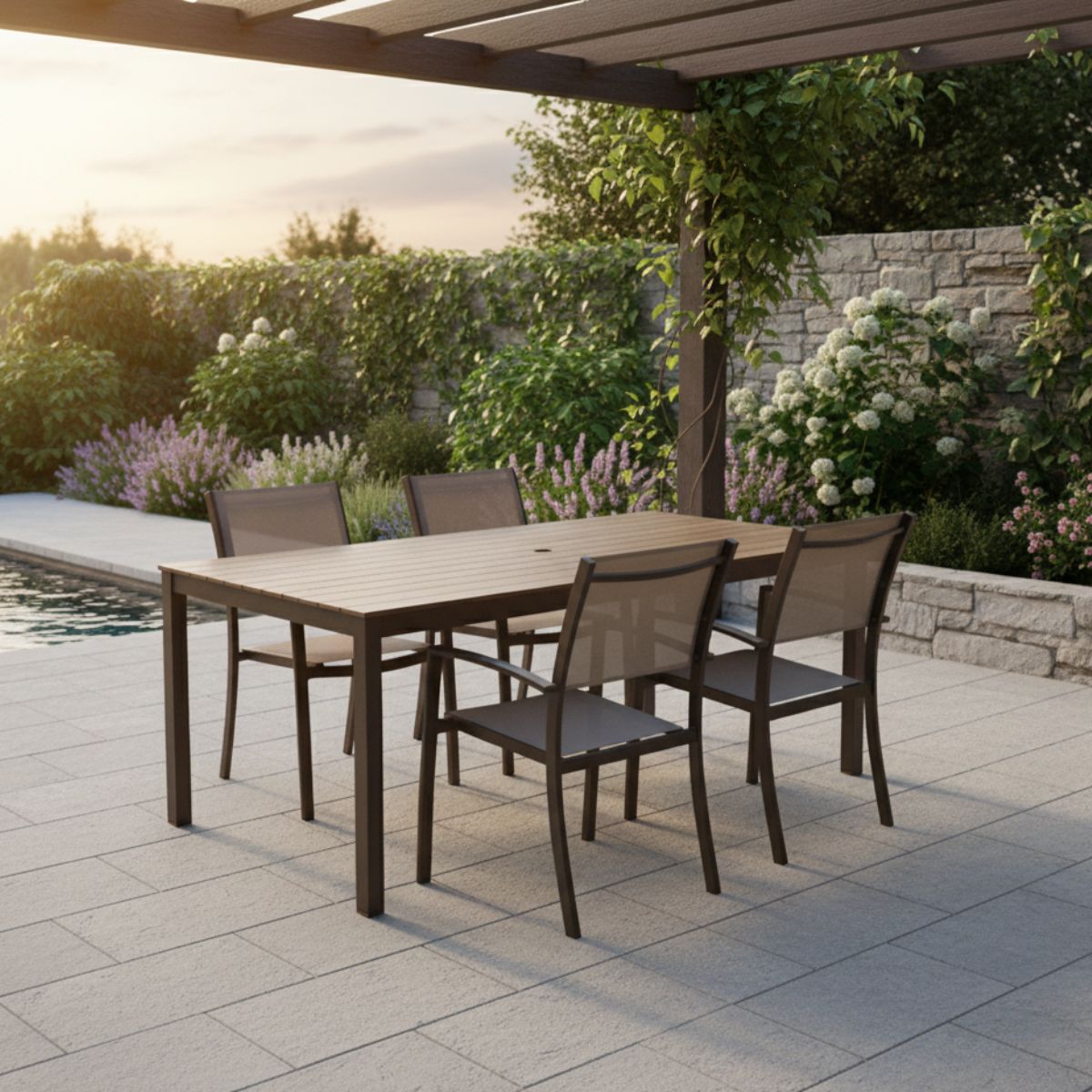 Set De Jardín Chalfonte 184cm Con 4 Sillas Solana