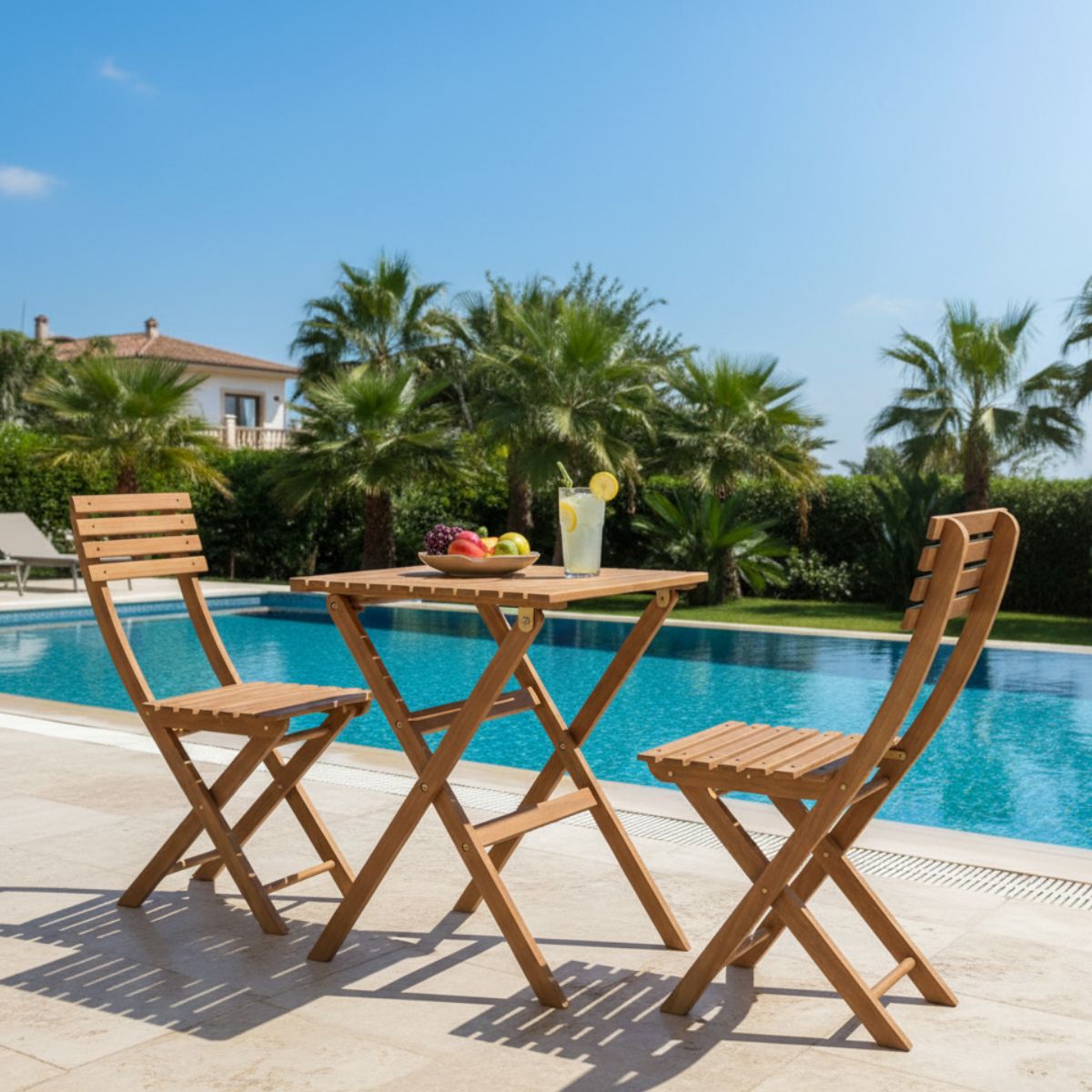 Set De Madera Jardín Bistro