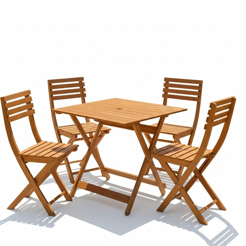 Set De Jardín Manda Madera Plegable