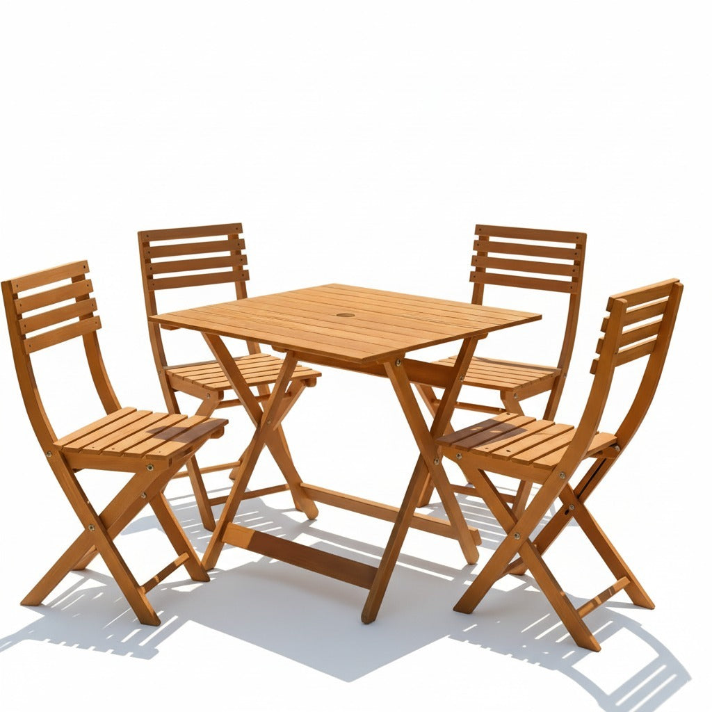 Set De Jardín Manda Madera Plegable