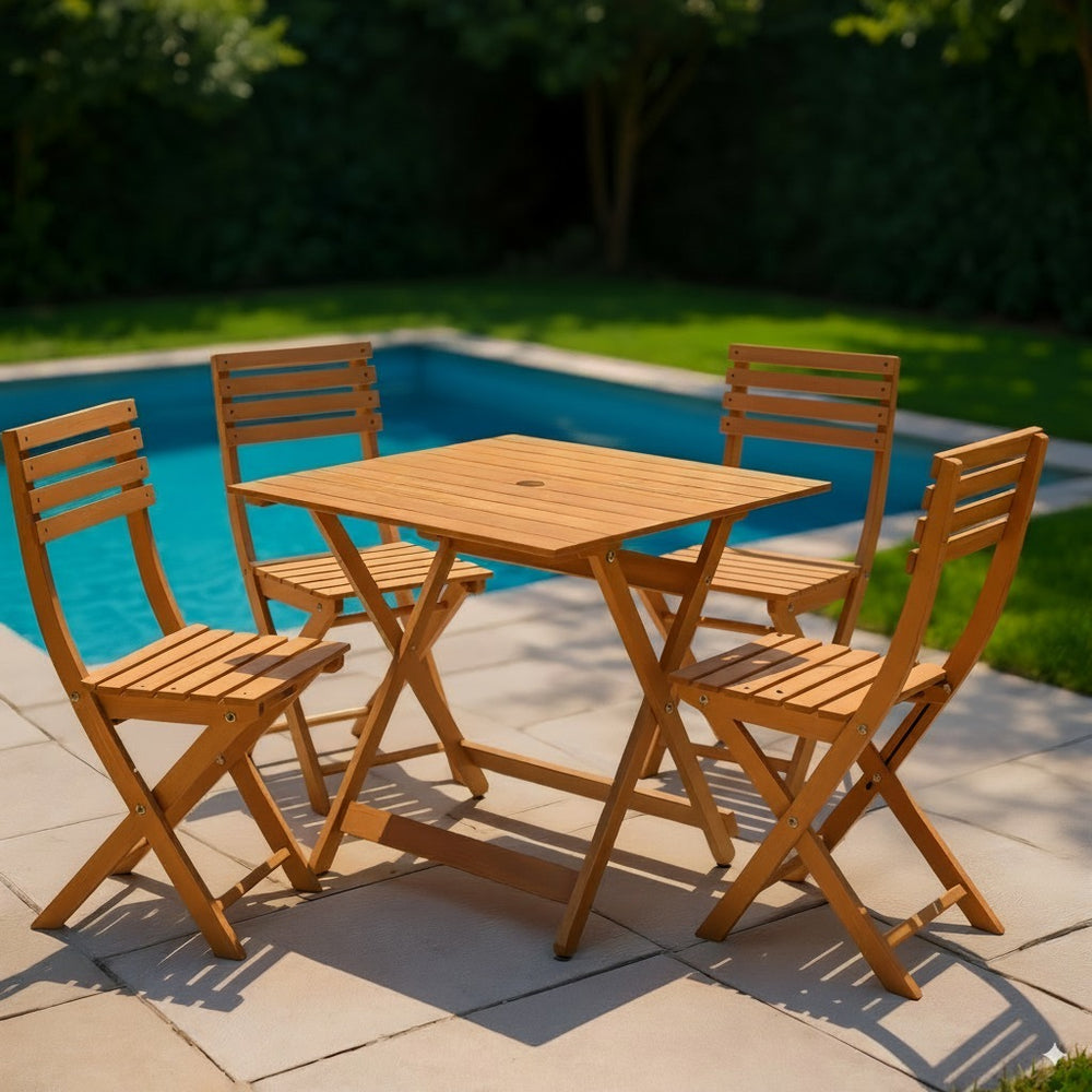 Set De Jardín Manda Madera Plegable