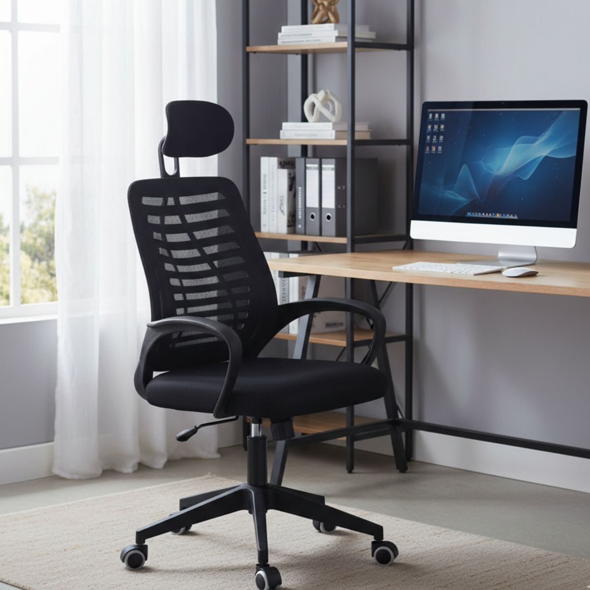 Silla De Oficina Mesh Con Apoyacabeza