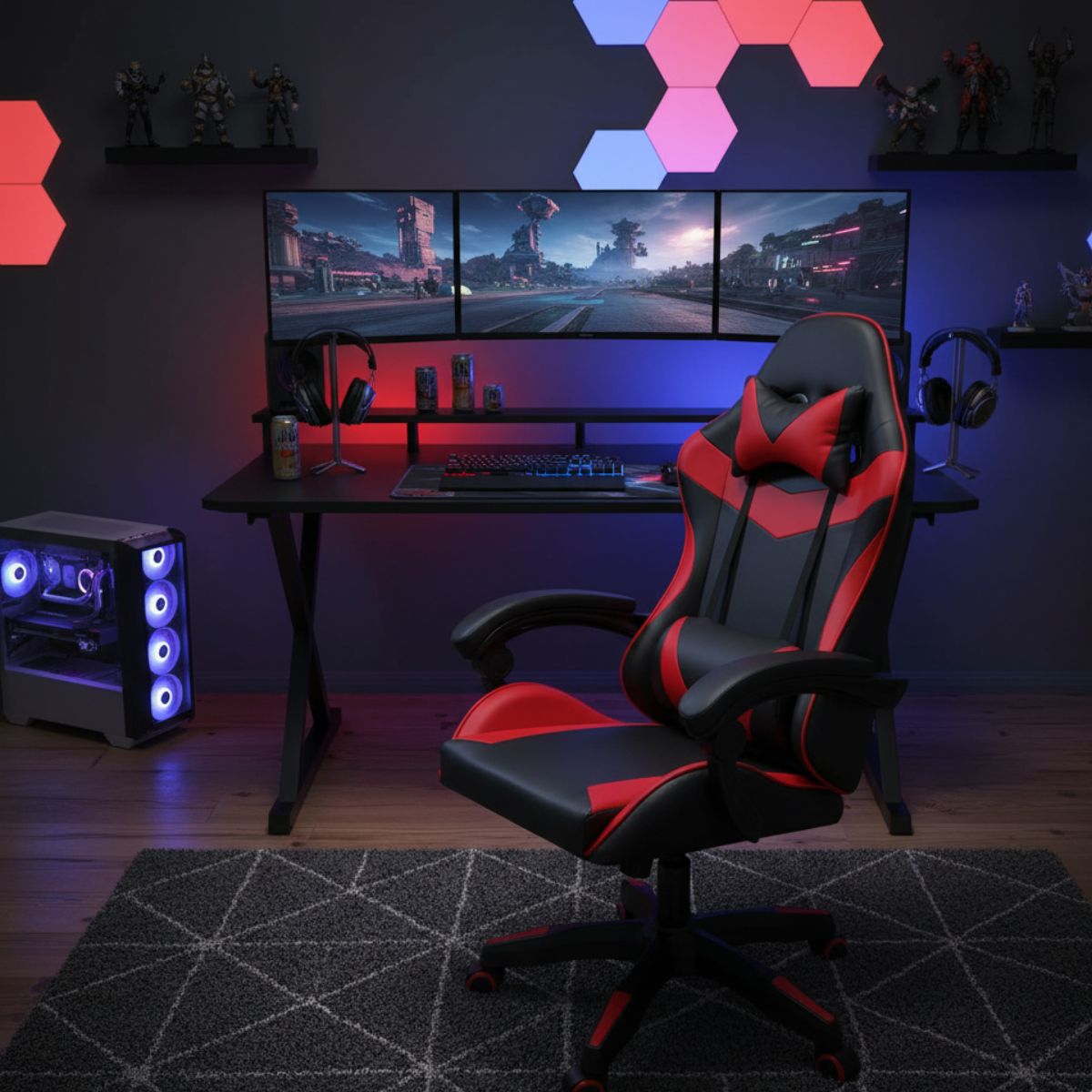 Silla Gamer Ergonómica Roja Y Negra