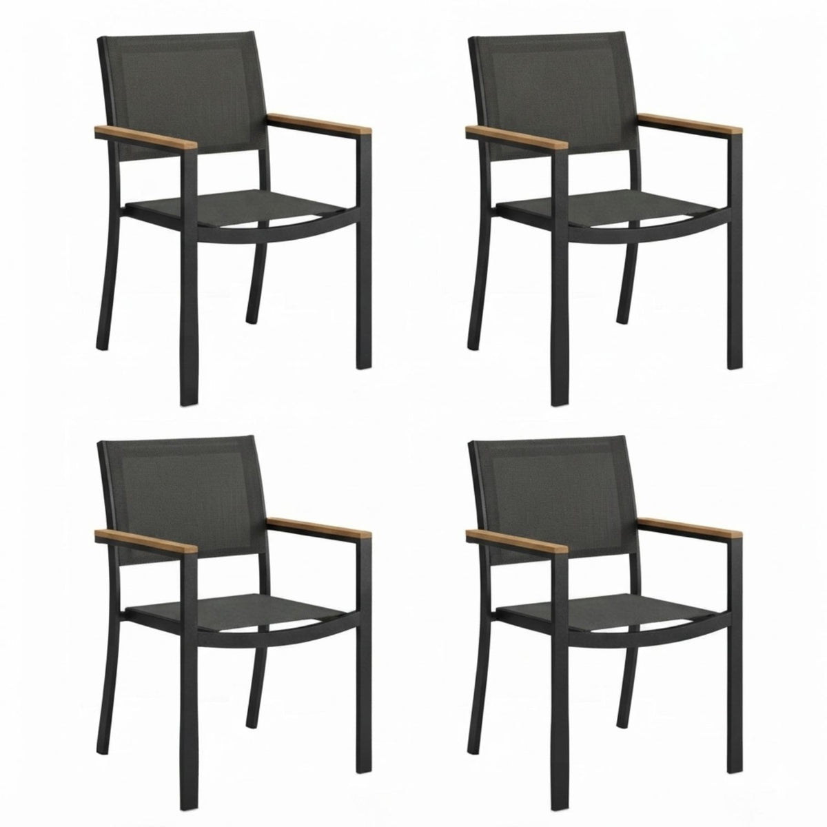 Pack De Sillas Tagula x4 Unidades Color Negro