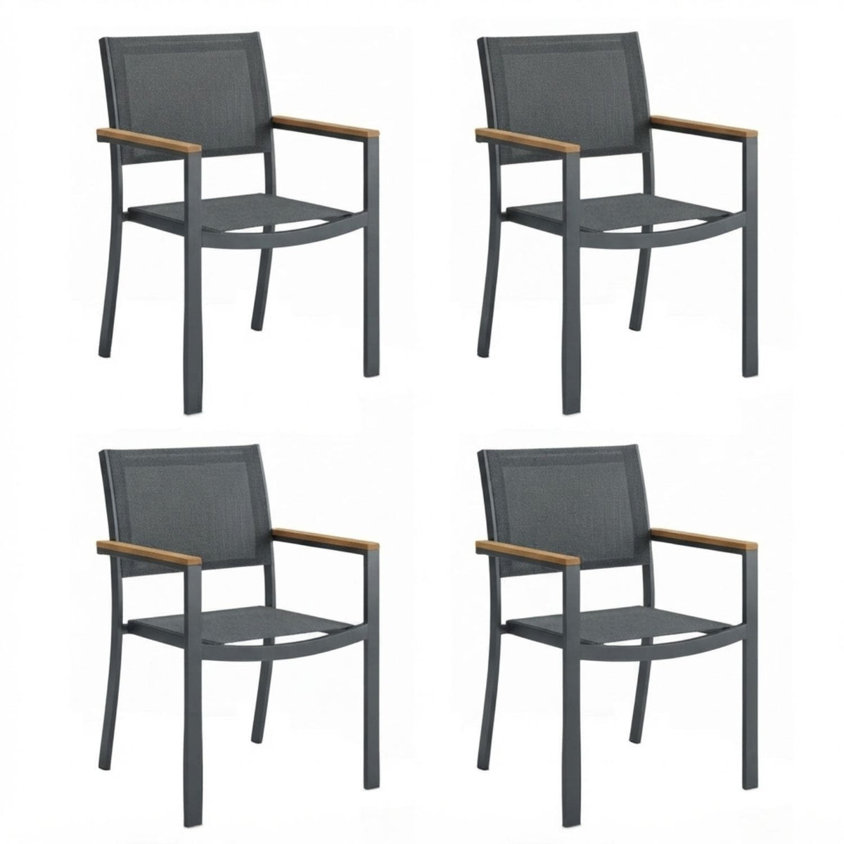 Pack De Sillas Tagula x4 Unidades Color Gris Grafito