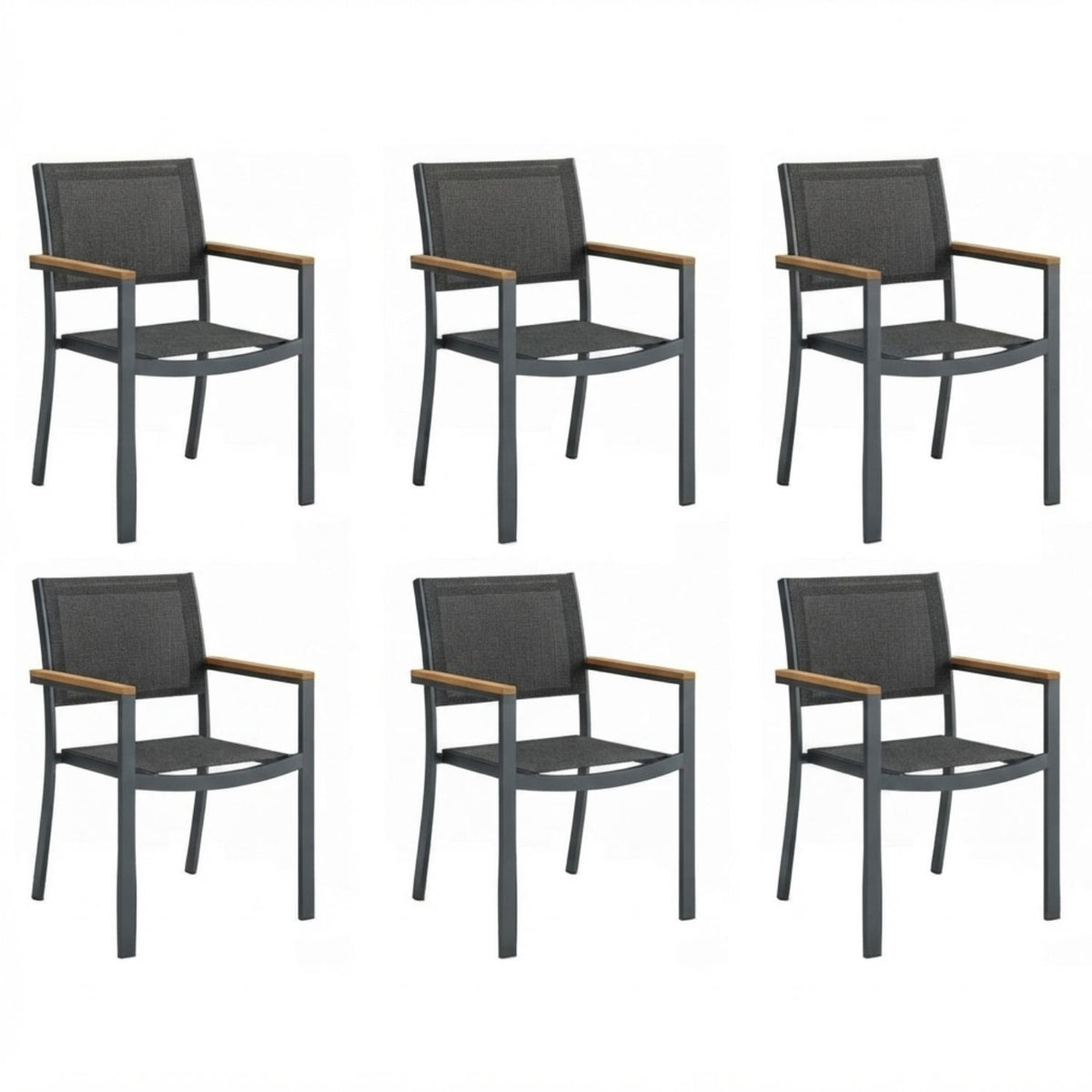 Pack De Sillas Tagula x6 Unidades Color Gris Grafito